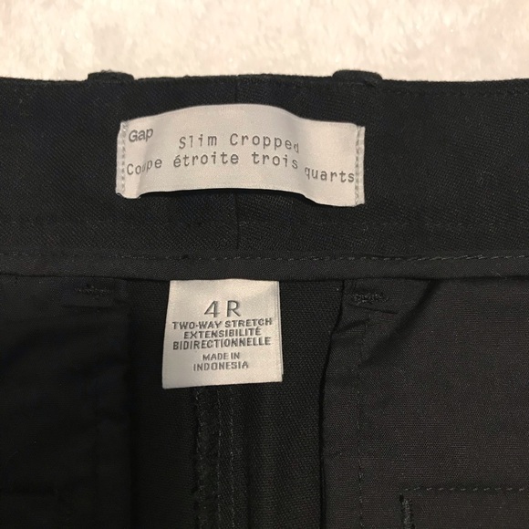 Gap slim cropped two way stretch black pants size 4R - Picture 10 of 11
